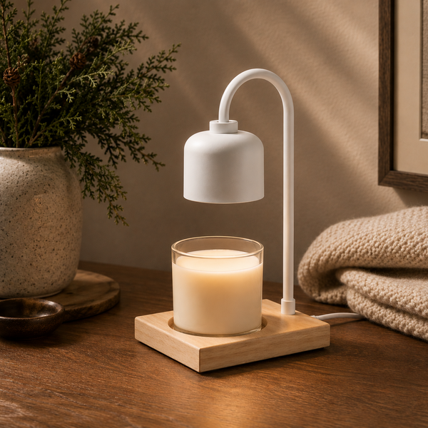 WHITE ARCHED CANDLE WARMER LAMP